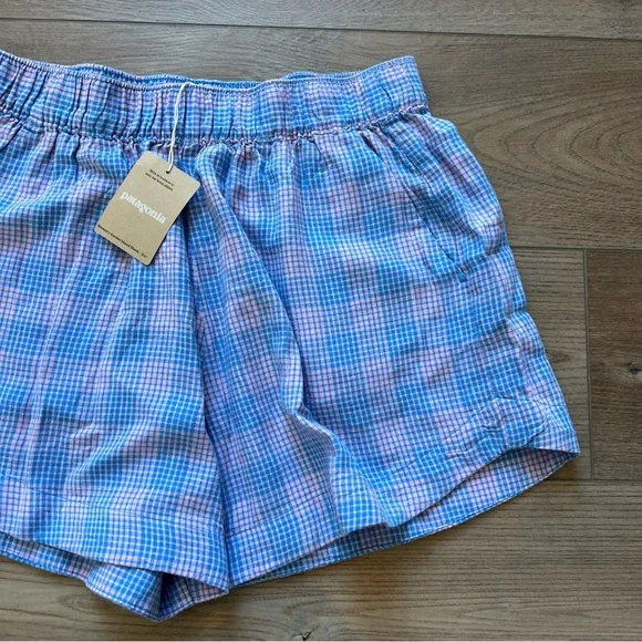 Womens Patagonia Garden Island Shorts Blue/Pink - Picture 2 of 7
